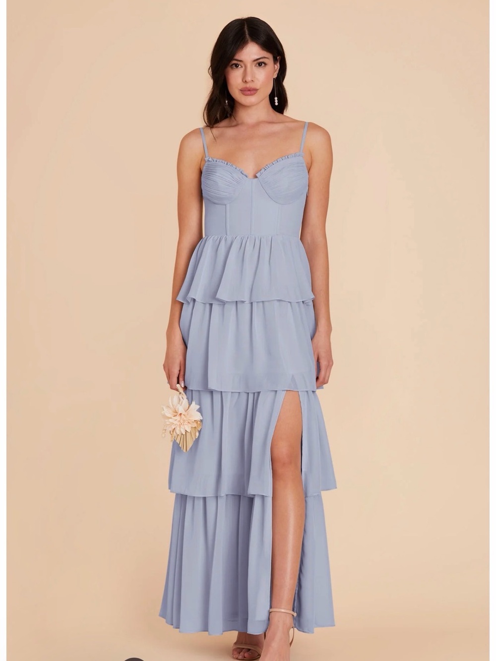 Birdy Grey Lola Chiffon Tiered Ruffle Maxi Dress